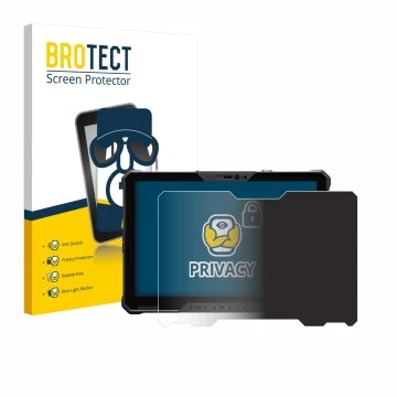 Face avant d’un emballage produit avec le logo de la marque BROTECT. À côté, l’appareil Dell Pro Rugged 12 RA02260 est représe