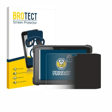 Face avant d’un emballage produit avec le logo de la marque BROTECT. À côté, l’appareil Hematec SolidTab G99 10