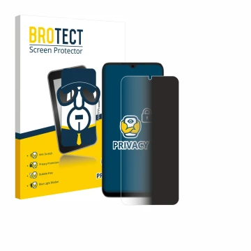 Face avant d’un emballage produit avec le logo de la marque BROTECT. À côté, l’appareil Doogee Note 56X est représenté avec la