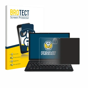 Face avant d’un emballage produit avec le logo de la marque BROTECT. À côté, l’appareil DEERTiME E9 10.1