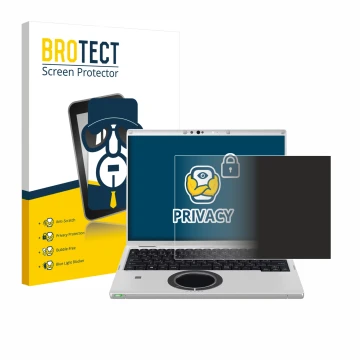 Face avant d’un emballage produit avec le logo de la marque BROTECT. À côté, l’appareil Panasonic CF-FV3 est représenté avec l