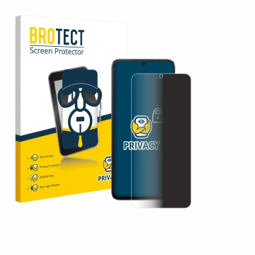 Face avant d’un emballage produit avec le logo de la marque BROTECT. À côté, l’appareil Cubot A40 est représenté avec la prote