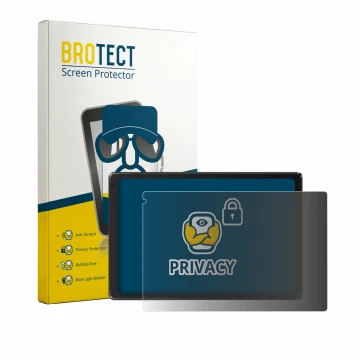 Face avant d’un emballage produit avec le logo de la marque BROTECT. À côté, l’appareil Laptok Tablet 10.1
