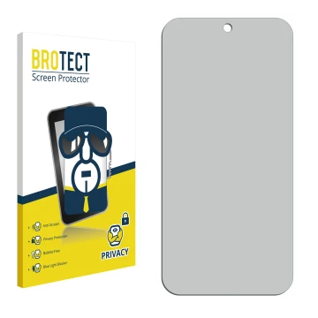 Face avant d’un emballage produit avec le logo de la marque BROTECT. À côté se trouve la protection d’écran correspondante.