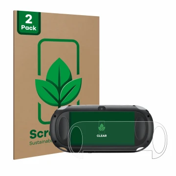 Face avant d’un emballage produit avec le logo de la marque ScreenLeaf. À côté, l’appareil Sony Playstation PCH-1000-Serie PS 