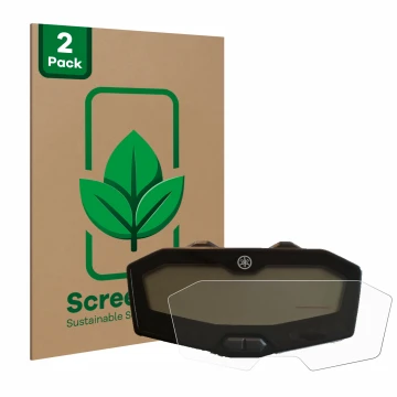 Face avant d’un emballage produit avec le logo de la marque ScreenLeaf. À côté, l’appareil Yamaha MT-07 2018-2020 est représen