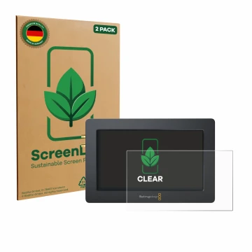 Face avant d’un emballage produit avec le logo de la marque ScreenLeaf. À côté, l’appareil Blackmagic Design Video Assist (5.0