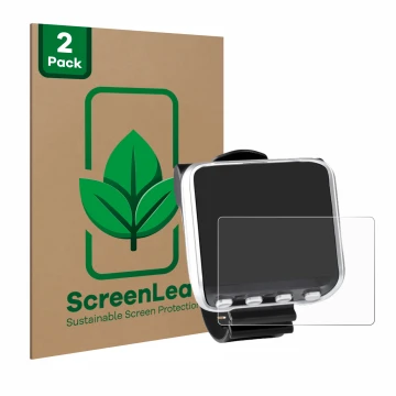Face avant d’un emballage produit avec le logo de la marque ScreenLeaf. À côté, l’appareil Mares Genius est représenté avec la
