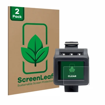 Face avant d’un emballage produit avec le logo de la marque ScreenLeaf. À côté, l’appareil Uwatec Galileo G2 est représenté av