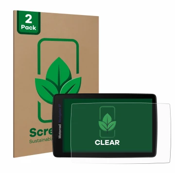 Face avant d’un emballage produit avec le logo de la marque ScreenLeaf. À côté, l’appareil BMW Navigator VI est représenté ave