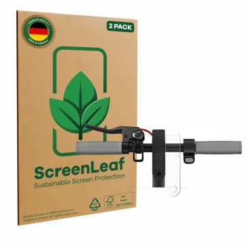 Face avant d’un emballage produit avec le logo de la marque ScreenLeaf. À côté, l’appareil Xiaomi Mi 1S est représenté avec la