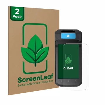 Face avant d’un emballage produit avec le logo de la marque ScreenLeaf. À côté, l’appareil Accu-Chek Insight mit DBLG1 est rep