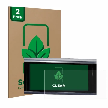 Face avant d’un emballage produit avec le logo de la marque ScreenLeaf. À côté, l’appareil Audi Q3 2021 Infotainment System 10