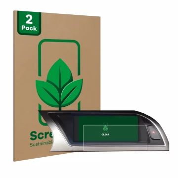 Face avant d’un emballage produit avec le logo de la marque ScreenLeaf. À côté, l’appareil Audi Audi A4 B8 (2012-2015) MMI Nav