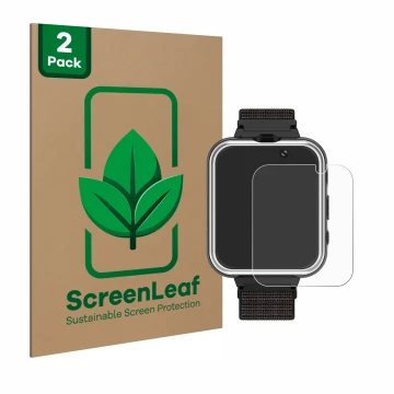 Face avant d’un emballage produit avec le logo de la marque ScreenLeaf. À côté, l’appareil Pthtechus X32 est représenté avec l