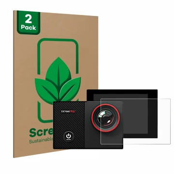 Face avant d’un emballage produit avec le logo de la marque ScreenLeaf. À côté, l’appareil Akaso EK7000 Pro est représenté ave