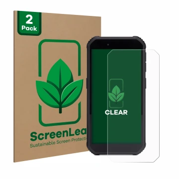 Face avant d’un emballage produit avec le logo de la marque ScreenLeaf. À côté, l’appareil SkyCaddie SX550 est représenté avec
