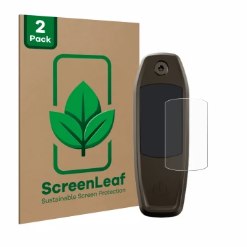 Face avant d’un emballage produit avec le logo de la marque ScreenLeaf. À côté, l’appareil Specialized Mastermind TCU est repr