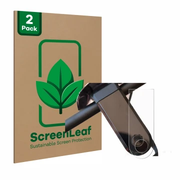 Face avant d’un emballage produit avec le logo de la marque ScreenLeaf. À côté, l’appareil NIU KQi3 Max est représenté avec la