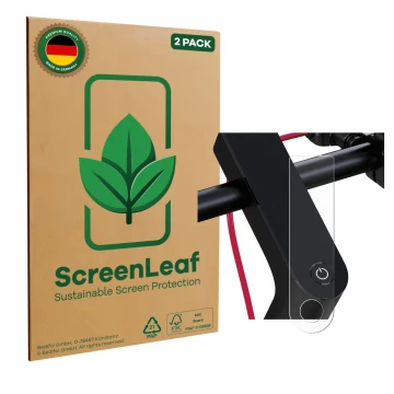 Face avant d’un emballage produit avec le logo de la marque ScreenLeaf. À côté, l’appareil Xiaomi Mi 4 Pro est représenté avec