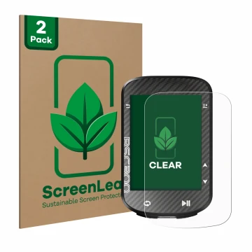Face avant d’un emballage produit avec le logo de la marque ScreenLeaf. À côté, l’appareil iGPSPORT BSC300 est représenté avec