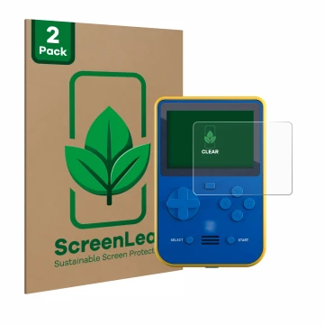 Face avant d’un emballage produit avec le logo de la marque ScreenLeaf. À côté, l’appareil Blaze Super Pocket est représenté a