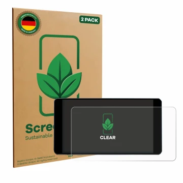 Face avant d’un emballage produit avec le logo de la marque ScreenLeaf. À côté, l’appareil Zontes 350D est représenté avec la 