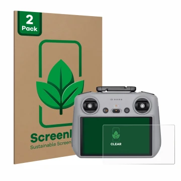 Face avant d’un emballage produit avec le logo de la marque ScreenLeaf. À côté, l’appareil DJI RC 2 est représenté avec la pro