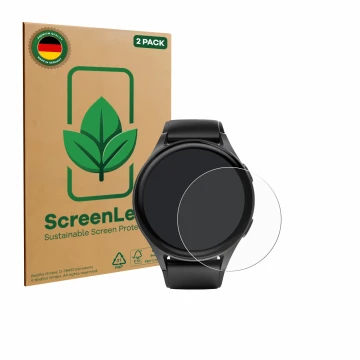 Face avant d’un emballage produit avec le logo de la marque ScreenLeaf. À côté, l’appareil Hama 8900 (45 mm) est représenté av
