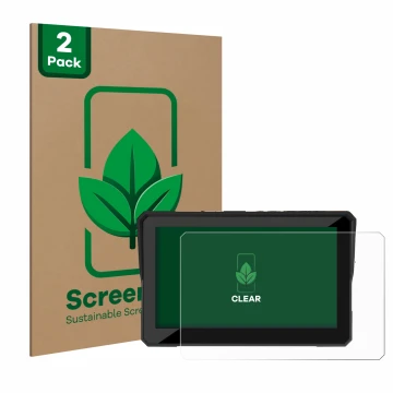 Face avant d’un emballage produit avec le logo de la marque ScreenLeaf. À côté, l’appareil Carpuride W502 5