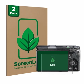 Face avant d’un emballage produit avec le logo de la marque ScreenLeaf. À côté, l’appareil Ricoh GR III HDF est représenté ave