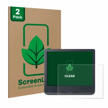 Face avant d’un emballage produit avec le logo de la marque ScreenLeaf. À côté, l’appareil Kobo Libra Colour 2024 est représen