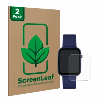 Face avant d’un emballage produit avec le logo de la marque ScreenLeaf. À côté, l’appareil Reflex Active Series 12 est représe