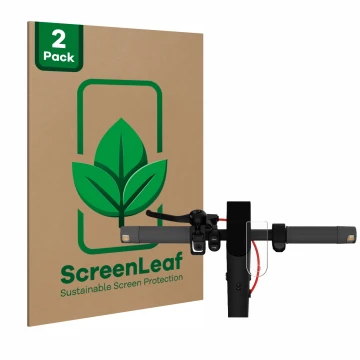 Face avant d’un emballage produit avec le logo de la marque ScreenLeaf. À côté, l’appareil Xiaomi Mi 4 Lite E-Scooter (2e Gen.