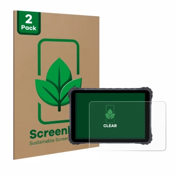 Face avant d’un emballage produit avec le logo de la marque ScreenLeaf. À côté, l’appareil Topicon MDT865 est représenté avec 