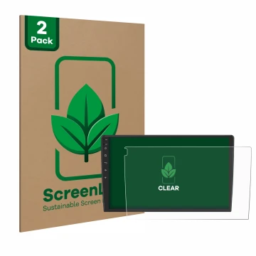 Face avant d’un emballage produit avec le logo de la marque ScreenLeaf. À côté, l’appareil Eonon ua12s plus-6g est représenté 