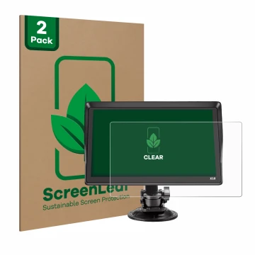 Face avant d’un emballage produit avec le logo de la marque ScreenLeaf. À côté, l’appareil Xgody X10 9