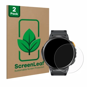 Face avant d’un emballage produit avec le logo de la marque ScreenLeaf. À côté, l’appareil Dremac FV6-A 1.85