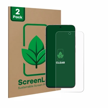 Face avant d’un emballage produit avec le logo de la marque ScreenLeaf. À côté, l’appareil Vivo X200 Pro mini est représenté a