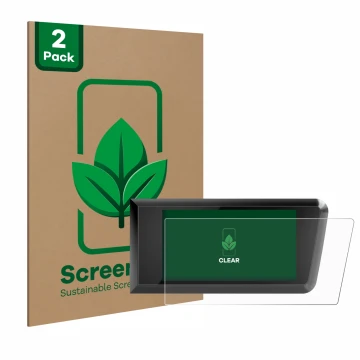 Face avant d’un emballage produit avec le logo de la marque ScreenLeaf. À côté, l’appareil Bosch Purion 400 est représenté ave