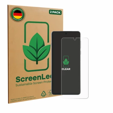 Face avant d’un emballage produit avec le logo de la marque ScreenLeaf. À côté, l’appareil Oppo Find X8 Pro est représenté ave