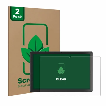 Face avant d’un emballage produit avec le logo de la marque ScreenLeaf. À côté, l’appareil SGIN T10P 10.1
