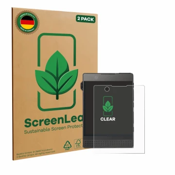 Face avant d’un emballage produit avec le logo de la marque ScreenLeaf. À côté, l’appareil Light Phone 3 est représenté avec l