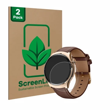 Face avant d’un emballage produit avec le logo de la marque ScreenLeaf. À côté, l’appareil Xiaomi Mibro Lite 3 Pro est représe