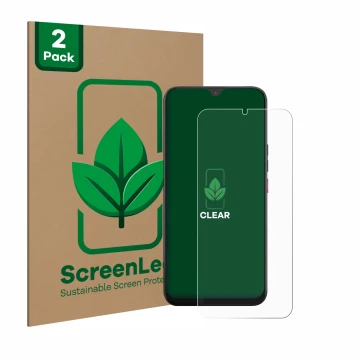Face avant d’un emballage produit avec le logo de la marque ScreenLeaf. À côté, l’appareil Volla Phone 22 est représenté avec 