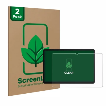 Face avant d’un emballage produit avec le logo de la marque ScreenLeaf. À côté, l’appareil Chuwi Hi10 X1 est représenté avec l