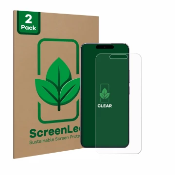 Face avant d’un emballage produit avec le logo de la marque ScreenLeaf. À côté, l’appareil Oukitel P1 est représenté avec la p