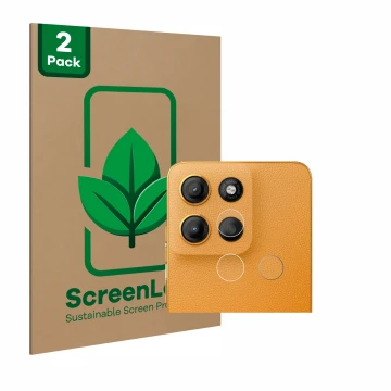 Face avant d’un emballage produit avec le logo de la marque ScreenLeaf. À côté, l’appareil Motorola Moto G15 (Caméra UNIQUEMEN