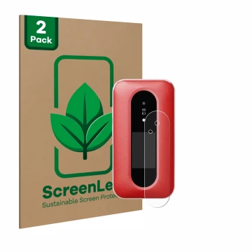 Face avant d’un emballage produit avec le logo de la marque ScreenLeaf. À côté, l’appareil Doro Leva L30 (Affichage externe) e