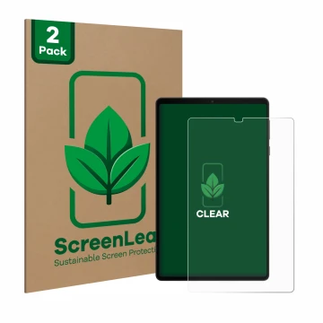 Face avant d’un emballage produit avec le logo de la marque ScreenLeaf. À côté, l’appareil Lenovo Legion Tab Gen 3 est représe